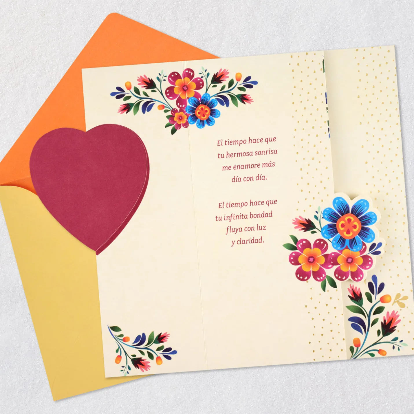 Time Makes You More Beautiful to Me Spanish-Language Romantic Birthday Card