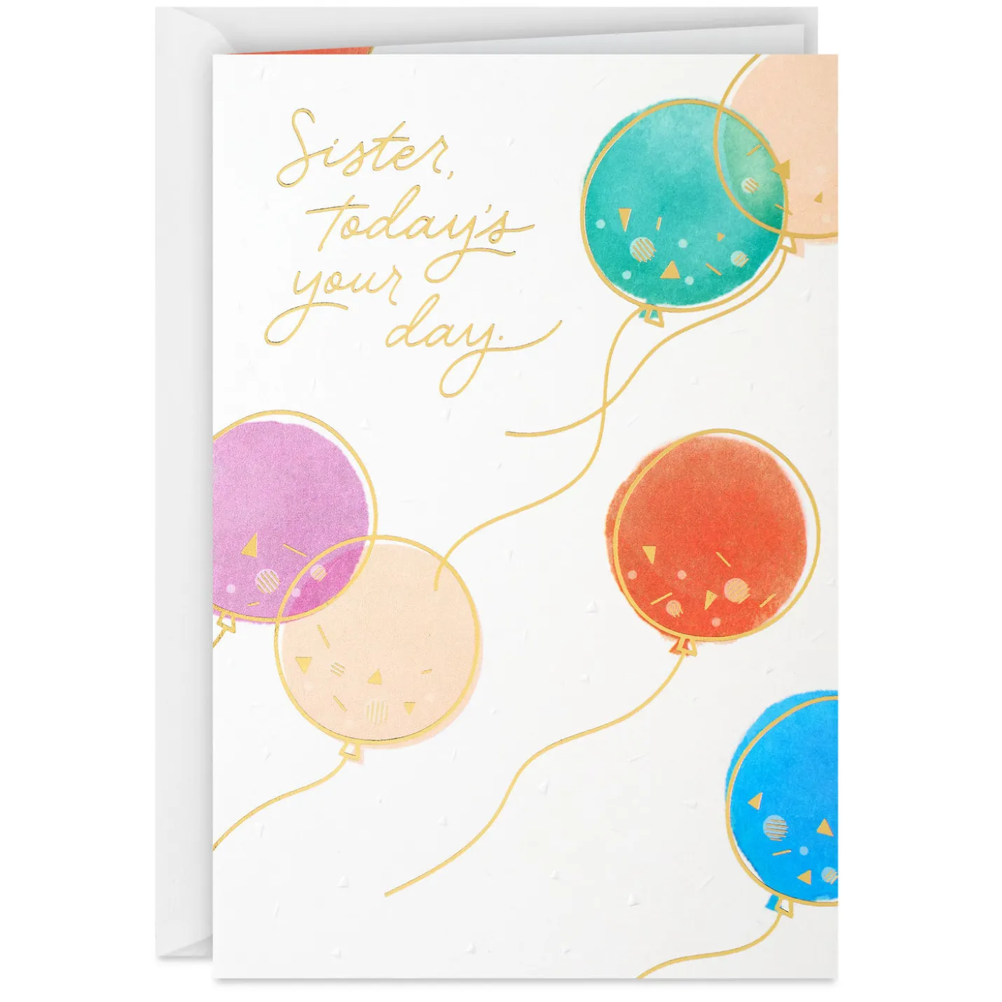 Today's Your Day Colorful Balloons Birthday Card for Sister