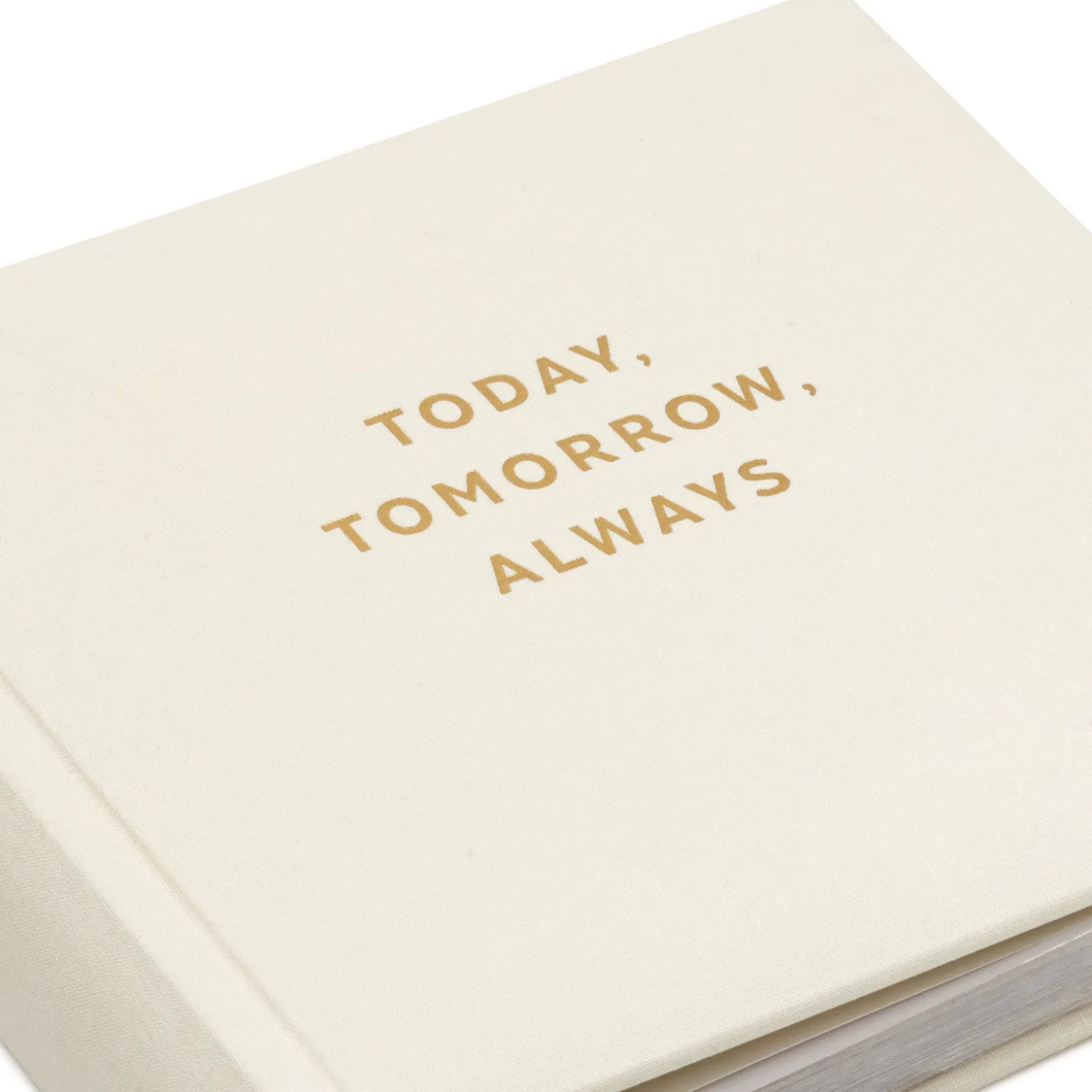 Today, Tomorrow, Always Gold on Cream Linen Photo Album