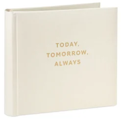 Today, Tomorrow, Always Gold on Cream Linen Photo Album
