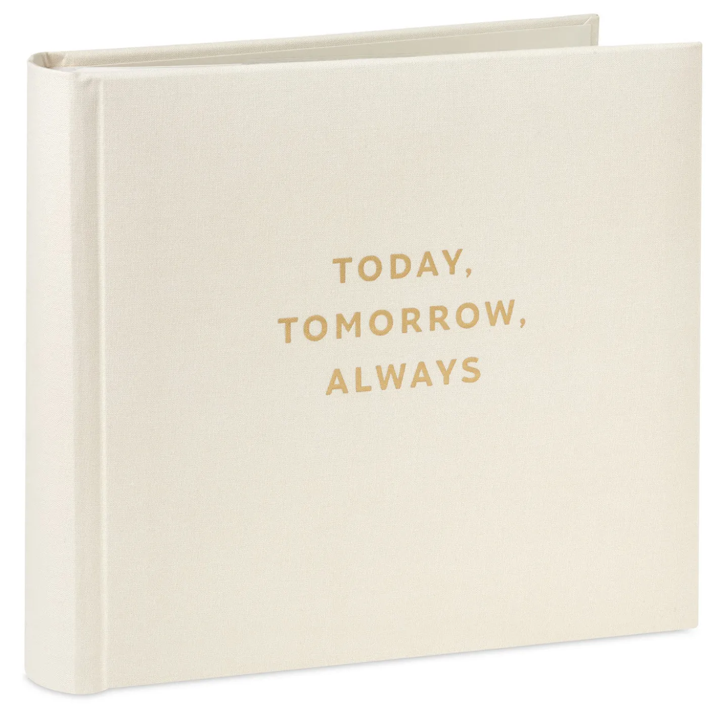 Today, Tomorrow, Always Gold on Cream Linen Photo Album