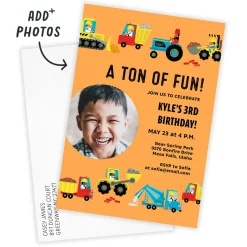 Ton of Fun Trucks Birthday Invitation