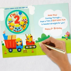 Tons of Birthday Fun 2nd Birthday Card With Sticker