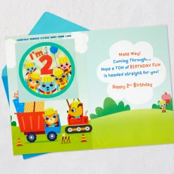 Tons of Birthday Fun 2nd Birthday Card With Sticker