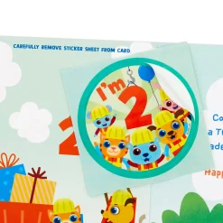 Tons of Birthday Fun 2nd Birthday Card With Sticker