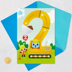 Tons of Birthday Fun 2nd Birthday Card With Sticker
