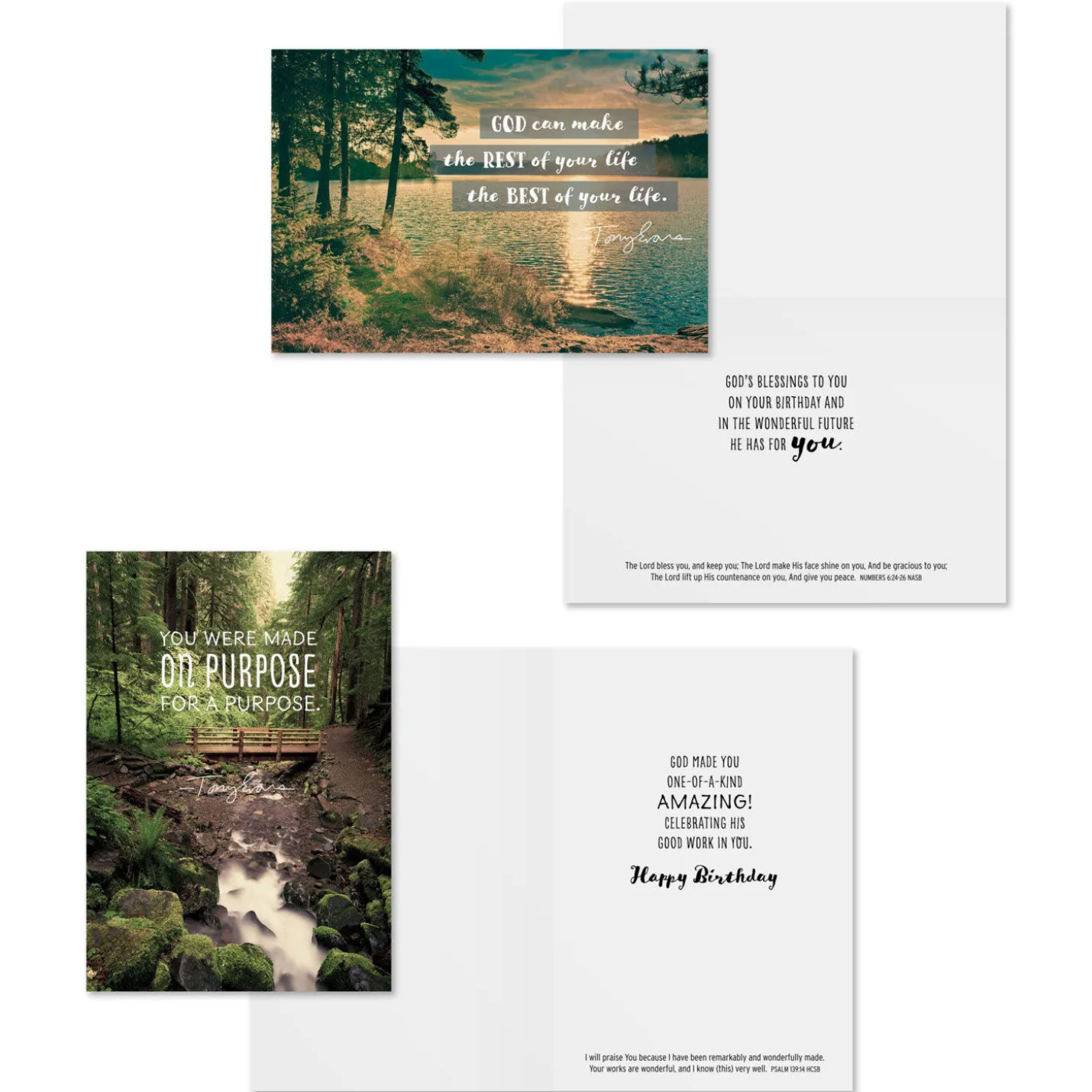 Tony Evans Assorted Religious Birthday Cards, Box of 12