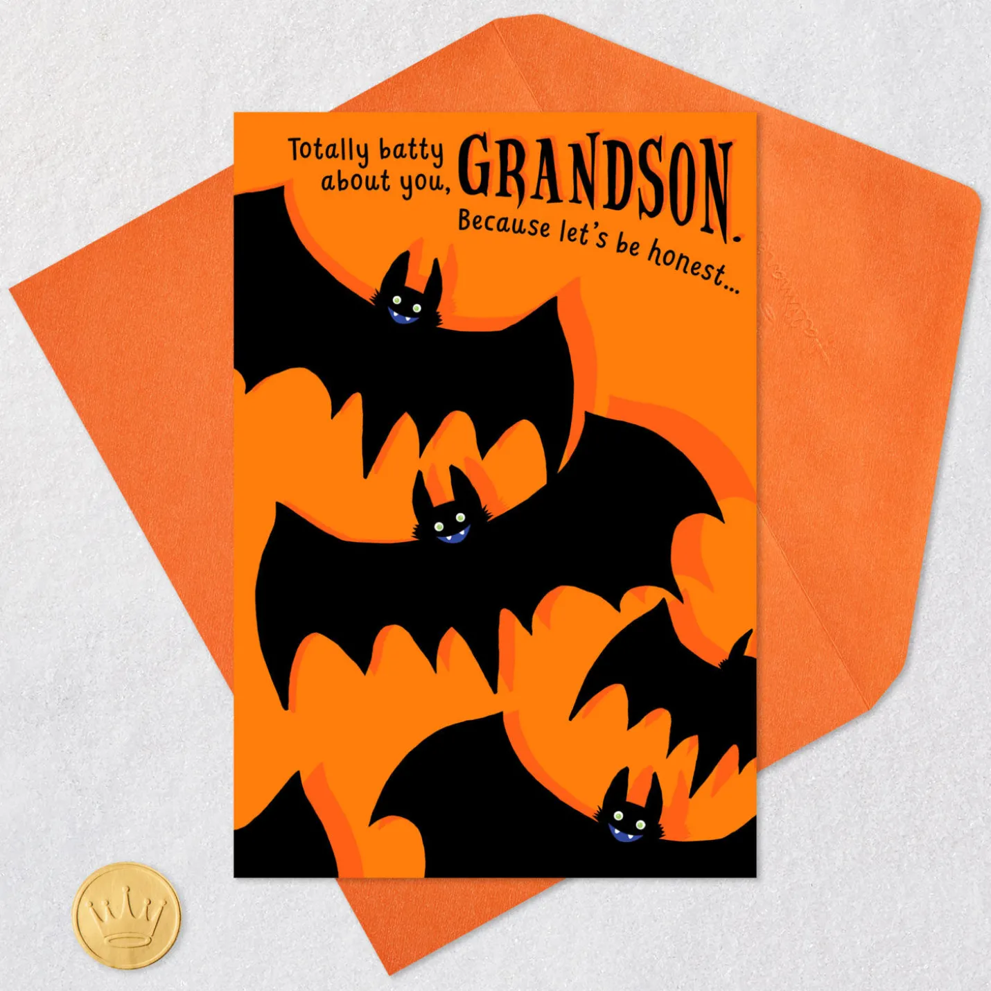 Totally Batty About You Halloween Card for Grandson