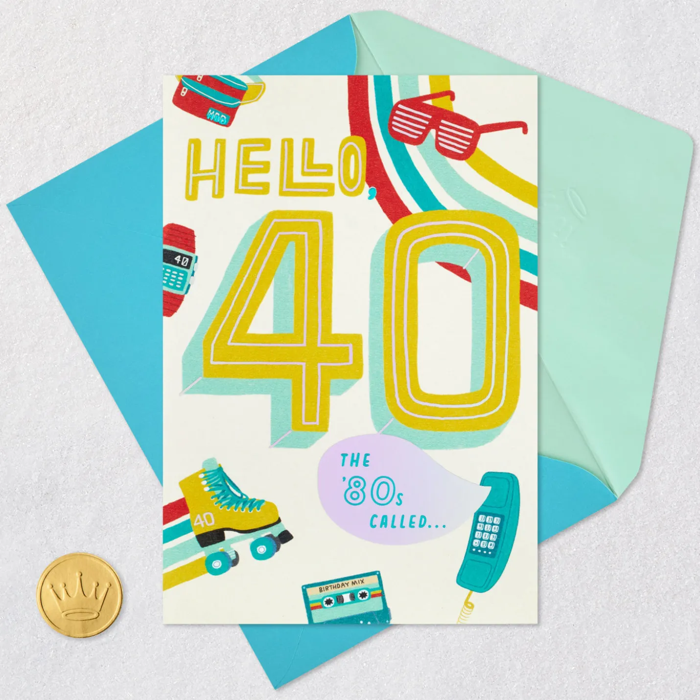 Totally Rad 40th Birthday Card