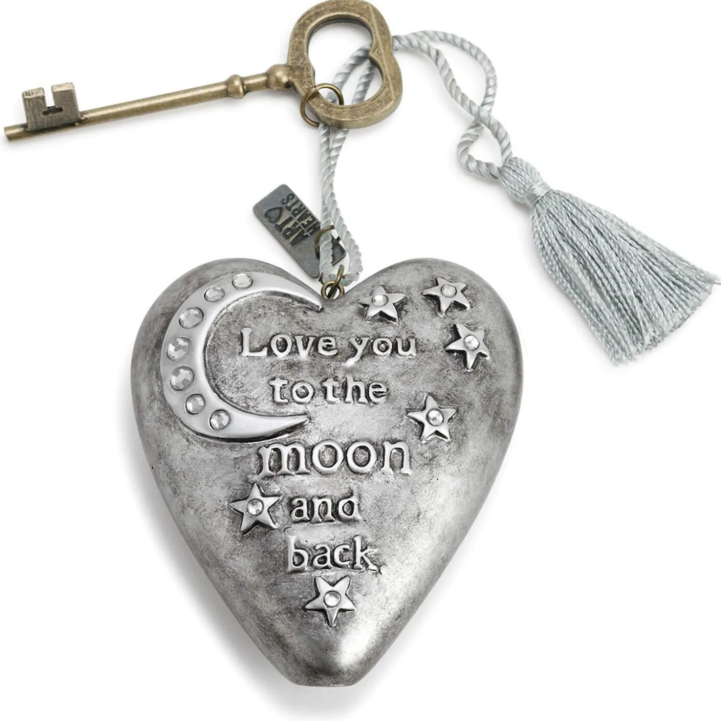 To the Moon Art Heart Sculpture, 4"