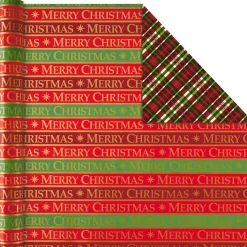 Traditional Christmas 4-Pack Reversible Wrapping Paper Rolls, 150 sq. ft.