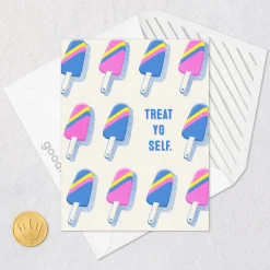 Treat Yo Self Funny Birthday Card