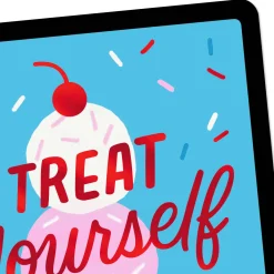 Treat Yourself Ice-Cream Cone and Confetti Venmo Birthday Card