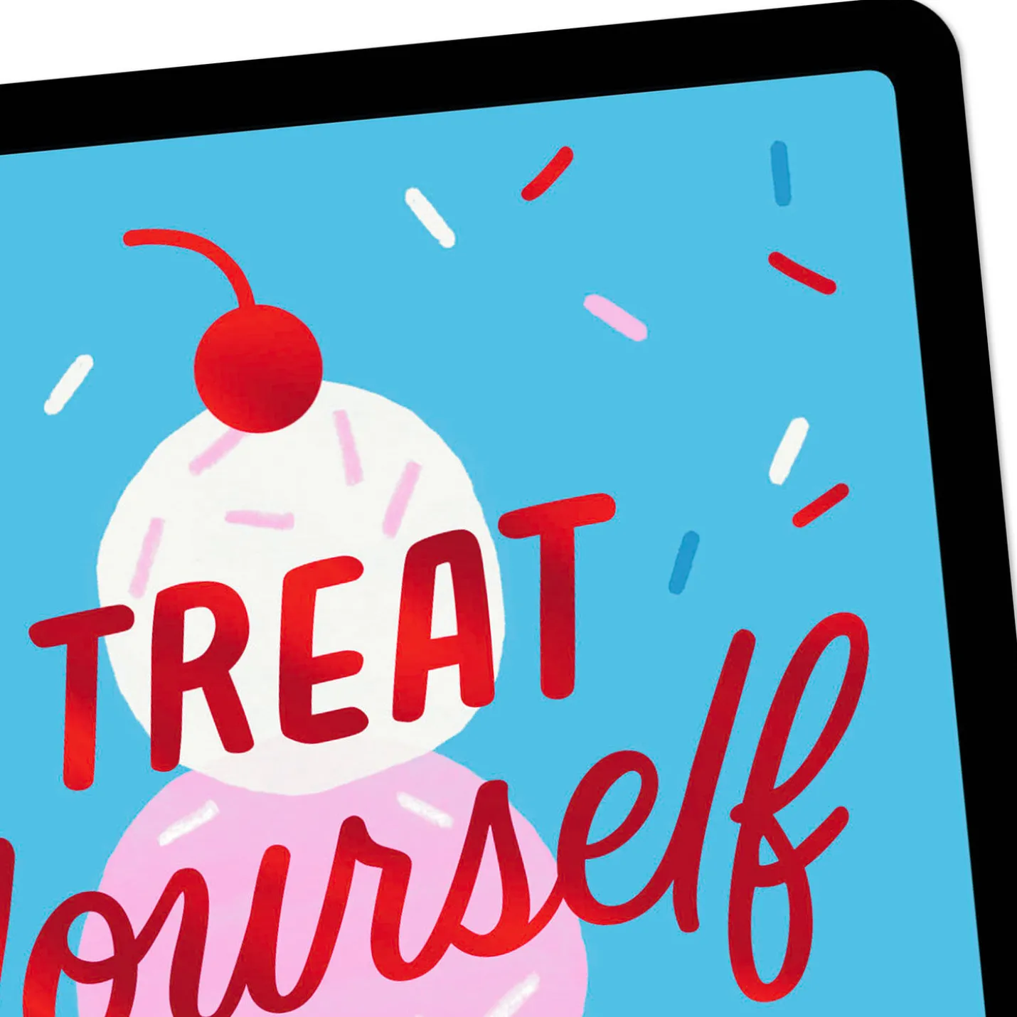 Treat Yourself Ice-Cream Cone and Confetti Venmo Birthday Card