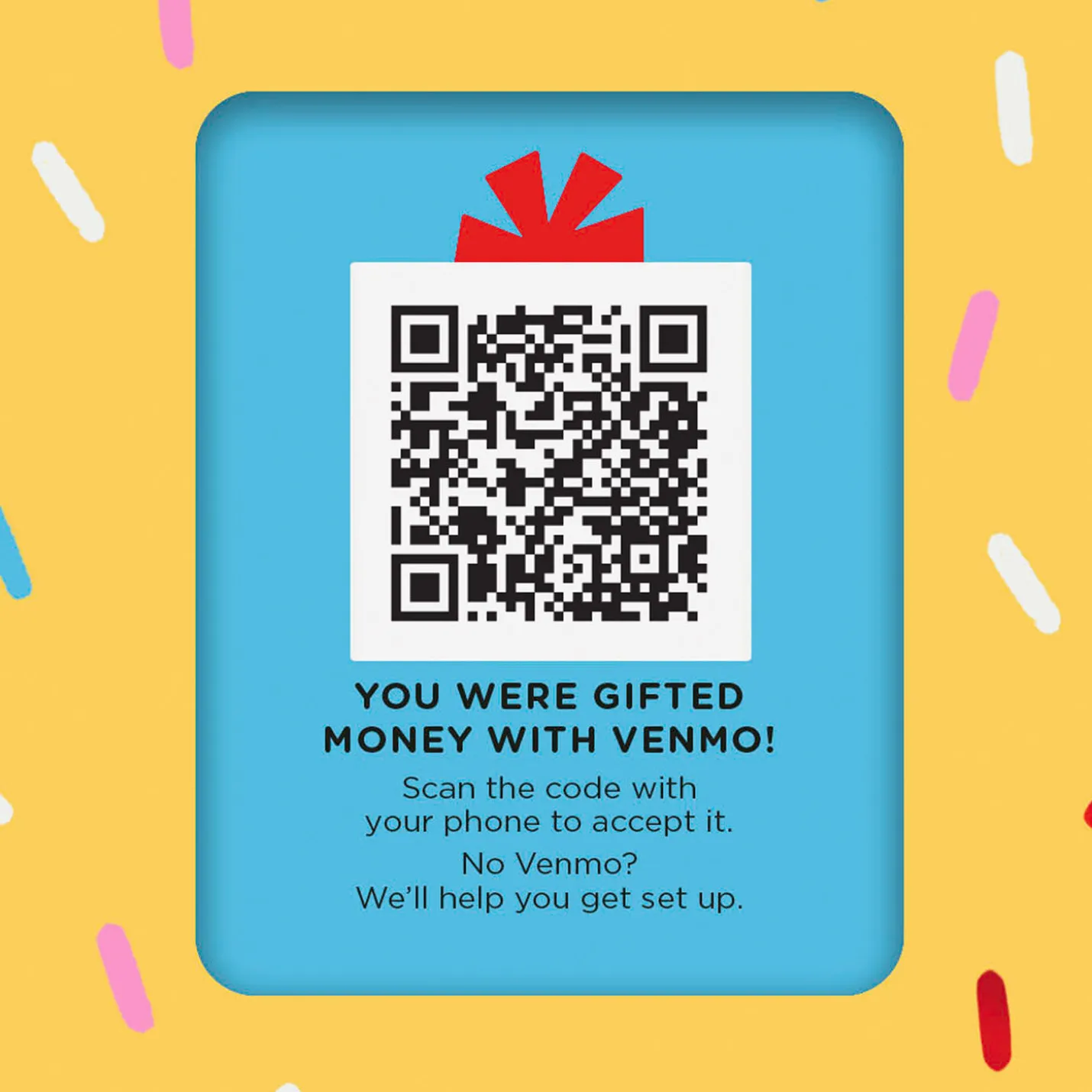 Treat Yourself Ice-Cream Cone and Confetti Venmo Birthday Card