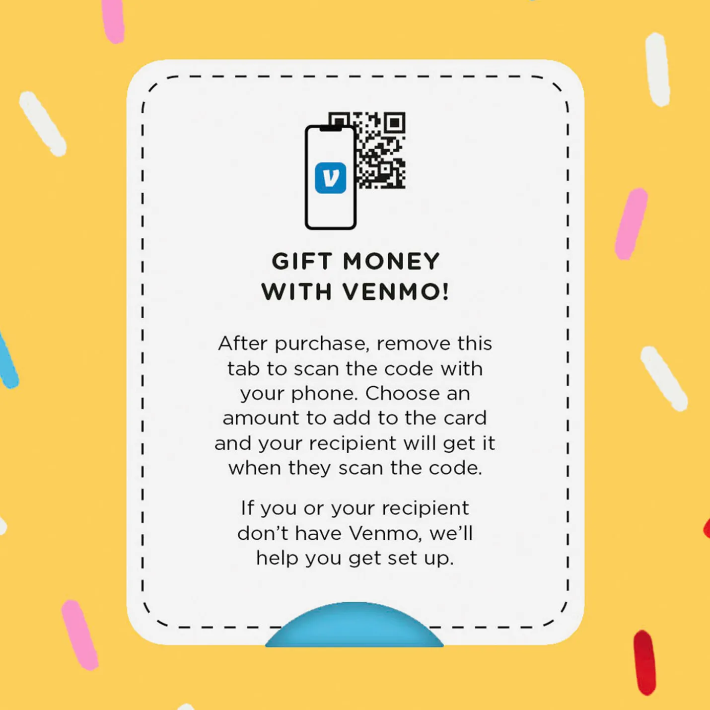 Treat Yourself Ice-Cream Cone and Confetti Venmo Birthday Card