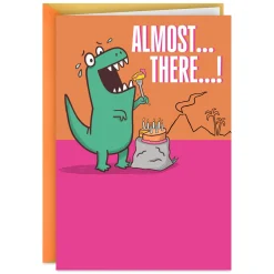T-Rex Eating Cake Funny Birthday Card