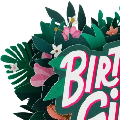 Tropical Flowers 3D Pop-Up Birthday Card for Her