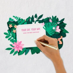 Tropical Flowers 3D Pop-Up Birthday Card for Her
