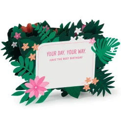 Tropical Flowers 3D Pop-Up Birthday Card for Her