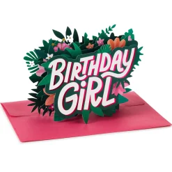 Tropical Flowers 3D Pop-Up Birthday Card for Her