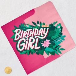 Tropical Flowers 3D Pop-Up Birthday Card for Her