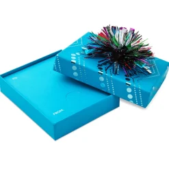 4.5" Turquoise Chevrons Gift Card Holder Box With Bow