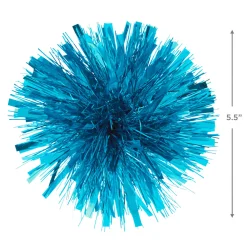 Turquoise Metallic Pom-Pom Gift Bow, 5.5"