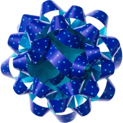 4.6" Turquoise Mini Dots on Blue Gift Bow