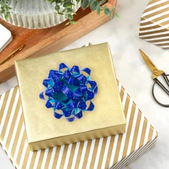 4.6" Turquoise Mini Dots on Blue Gift Bow