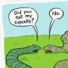 Two Snakes and a Cupcake Funny Birthday Card