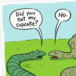 Two Snakes and a Cupcake Funny Birthday Card