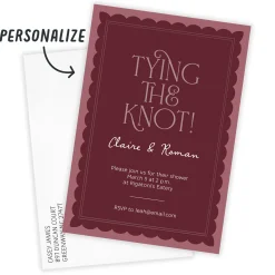 Tying the Knot Flat Couples Wedding Shower Invitation
