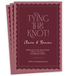 Tying the Knot Flat Couples Wedding Shower Invitation