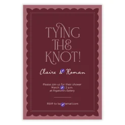 Tying the Knot Flat Couples Wedding Shower Invitation