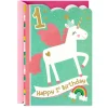 Unicorn and Rainbow First Birthday Card