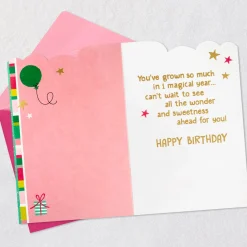 Unicorn and Rainbow First Birthday Card