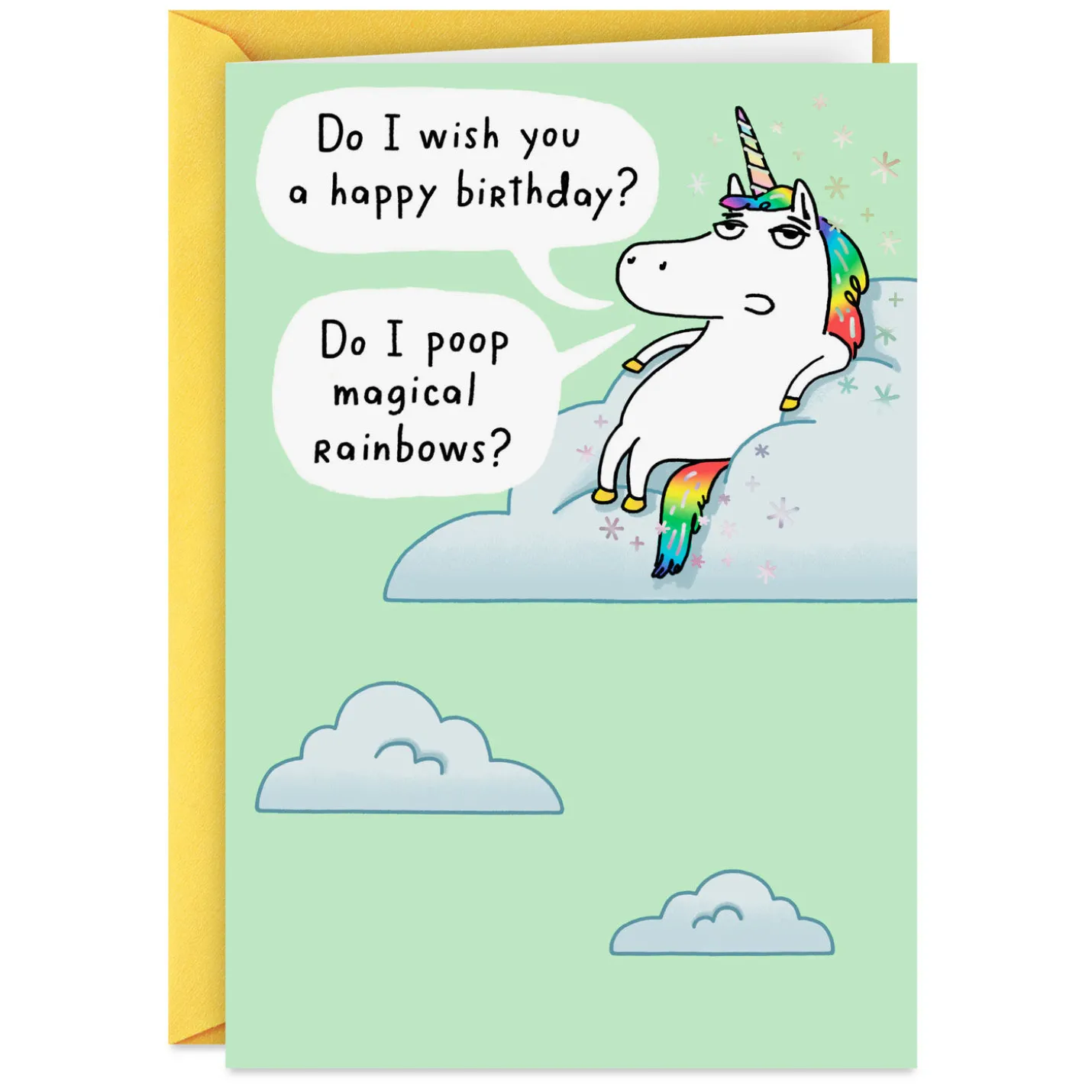 Unicorn You Magical Bastard Funny Birthday Card