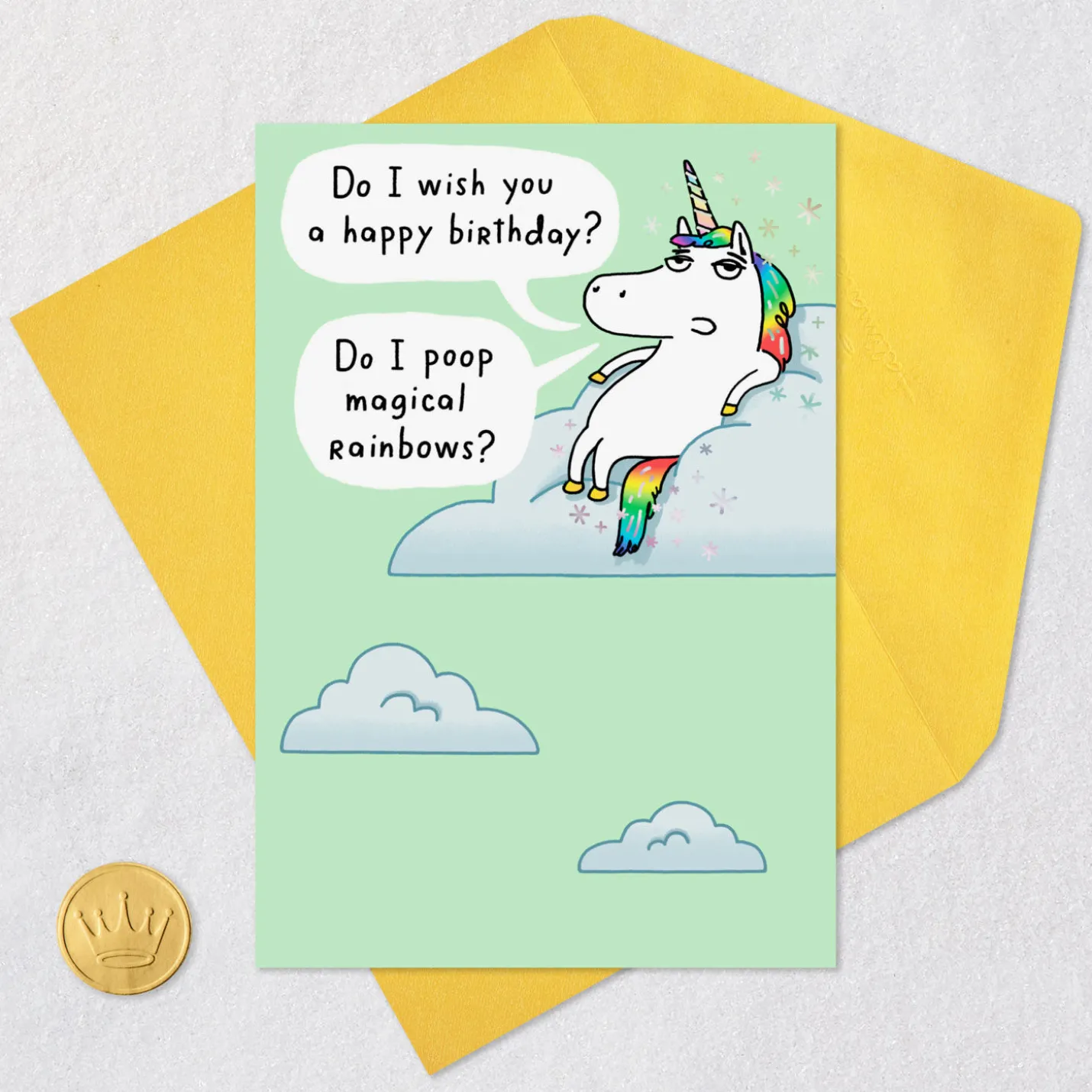 Unicorn You Magical Bastard Funny Birthday Card