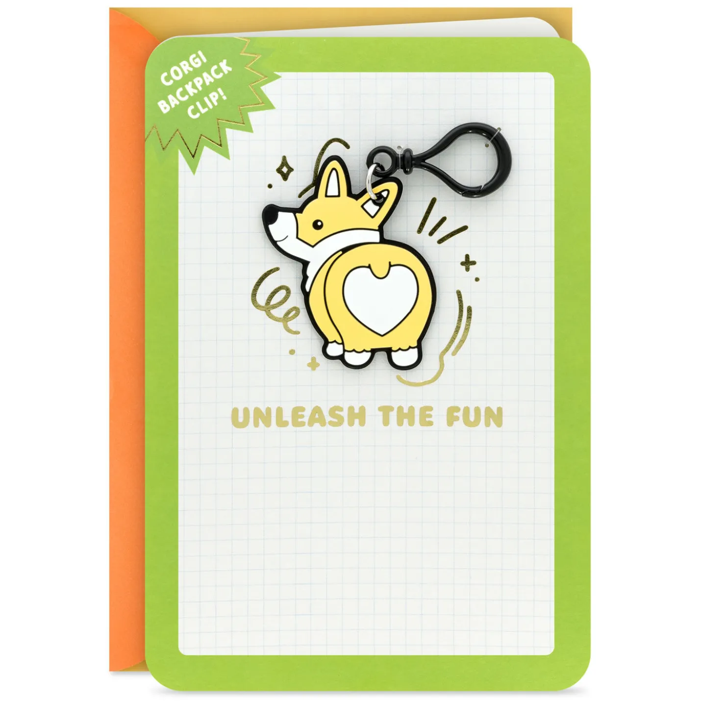 Unleash the Fun Birthday Card for Kids With Corgi Dog Backpack Clip