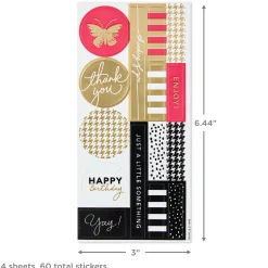 Vibrant Floral Tissue Paper With Gift Tag Stickers, 10 sheets
