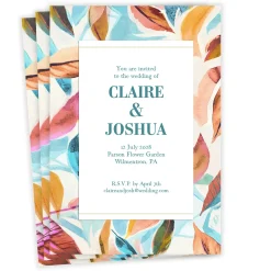Vibrant Leaves Flat Wedding Invitation