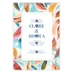 Vibrant Leaves Flat Wedding Invitation