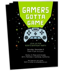 Video Gamer Birthday Invitation