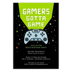 Video Gamer Birthday Invitation