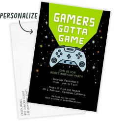Video Gamer Birthday Invitation