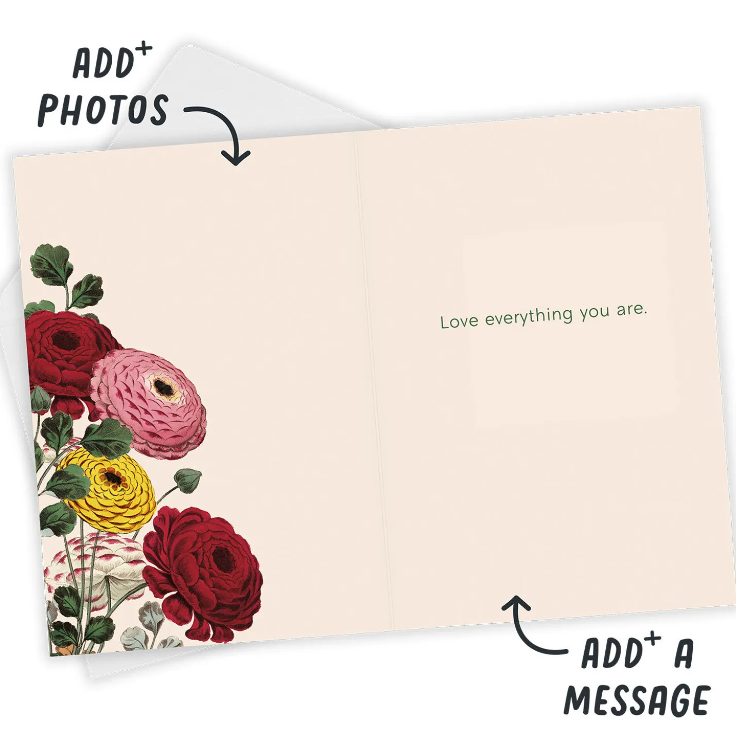 Vintage Zinnia Flowers Custom Card