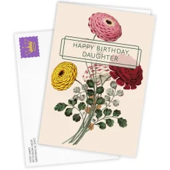 Vintage Zinnia Flowers Custom Card