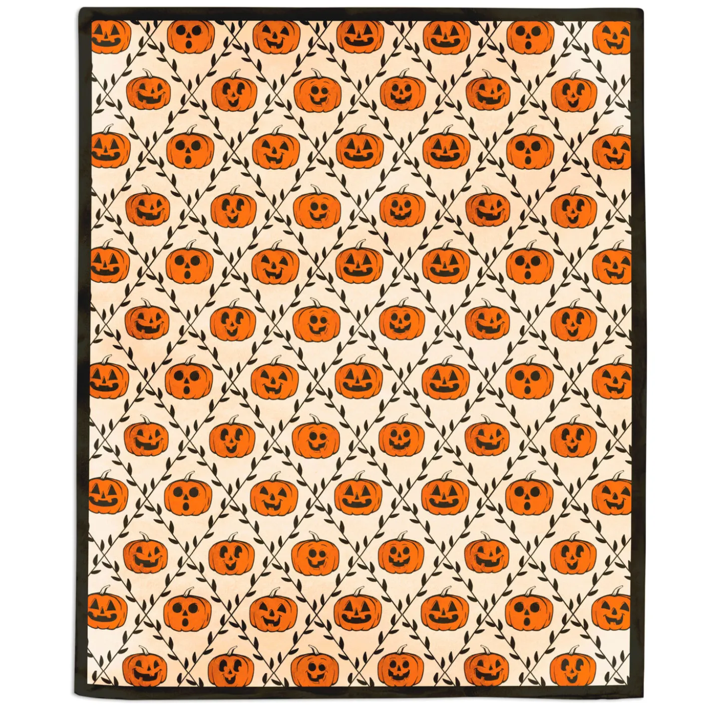 Vintage Jack-o'-Lanterns Throw Blanket, 50x60