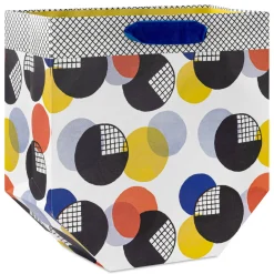 10.3" Vintage Patterned Circles Large Gift Bag